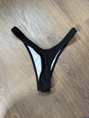 SHEIN Black High-Cut Bikini Bottom